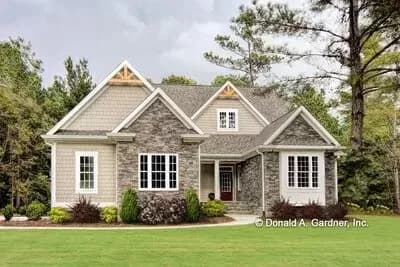 Small Craftsman Home Plan with Central Kitchen - 1908 Sq Ft