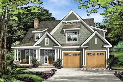 Two Story Craftsman House Plan for a Narrow Footprint