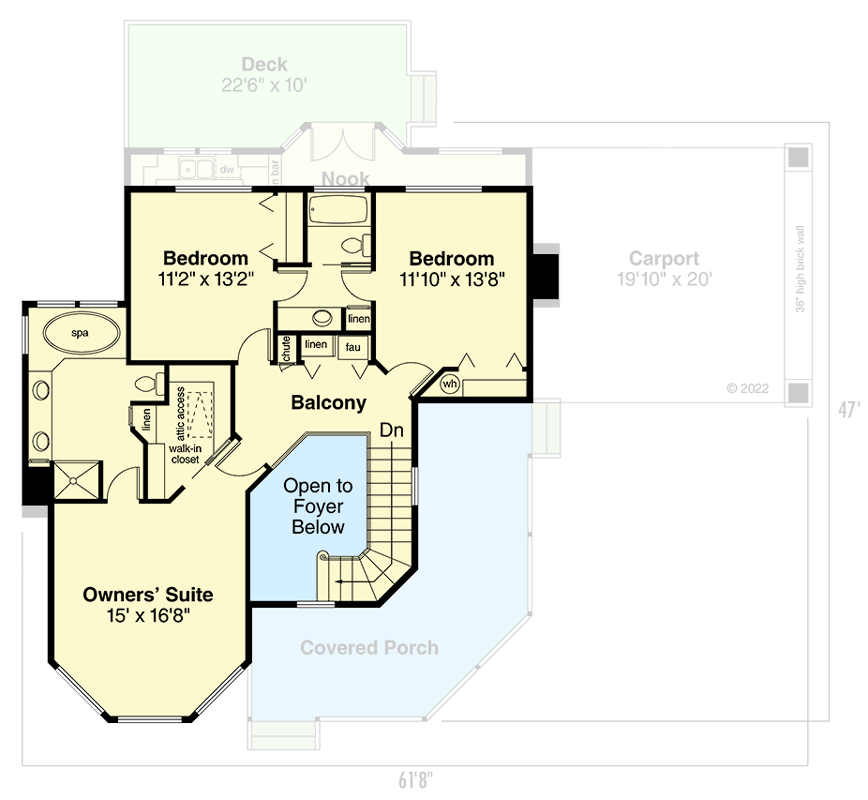 Plan 72303DA: 3-Bedroom Up-to-date Victorian House Plan - Floor Plan - 2nd Floor - Country, Traditional, Victorian
