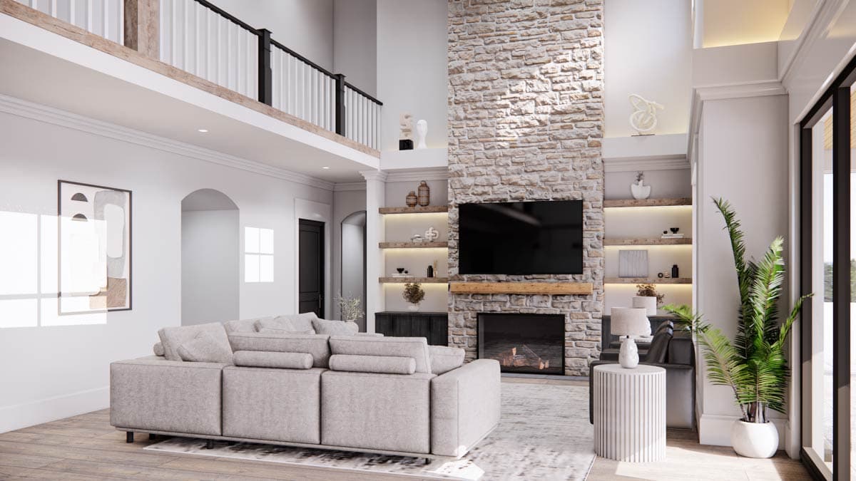 Plan 654014KNA: Option-filled New Traditional House Plan with Massive Space Open to Above - 2984 Sq Ft - Image #10 - Country, Craftsman, Farmhouse, Modern Farmhouse, New American