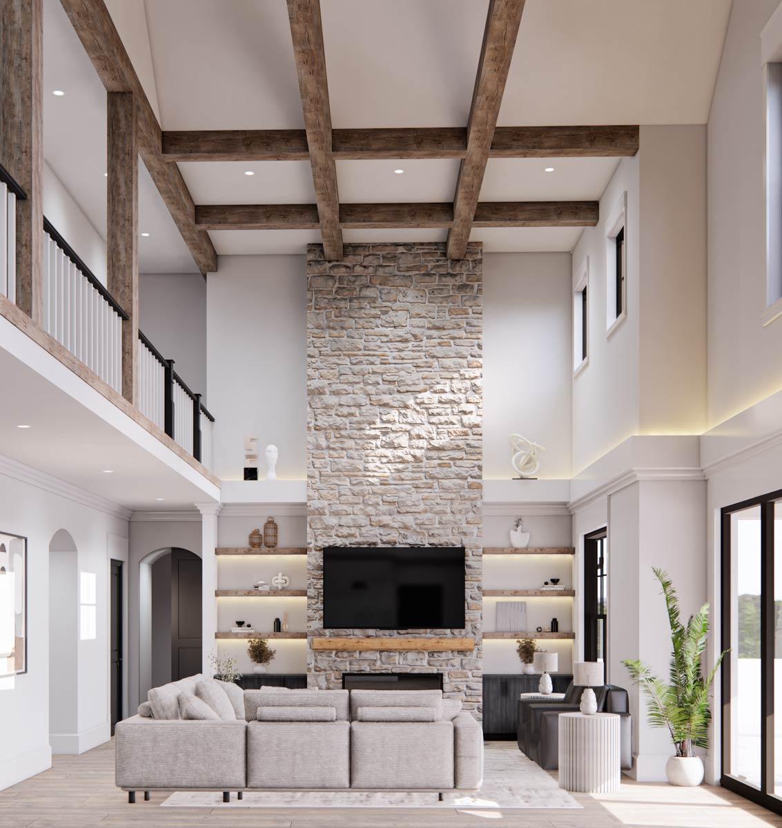 Plan 654014KNA: Option-filled New Traditional House Plan with Massive Space Open to Above - 2984 Sq Ft - Image #11 - Country, Craftsman, Farmhouse, Modern Farmhouse, New American