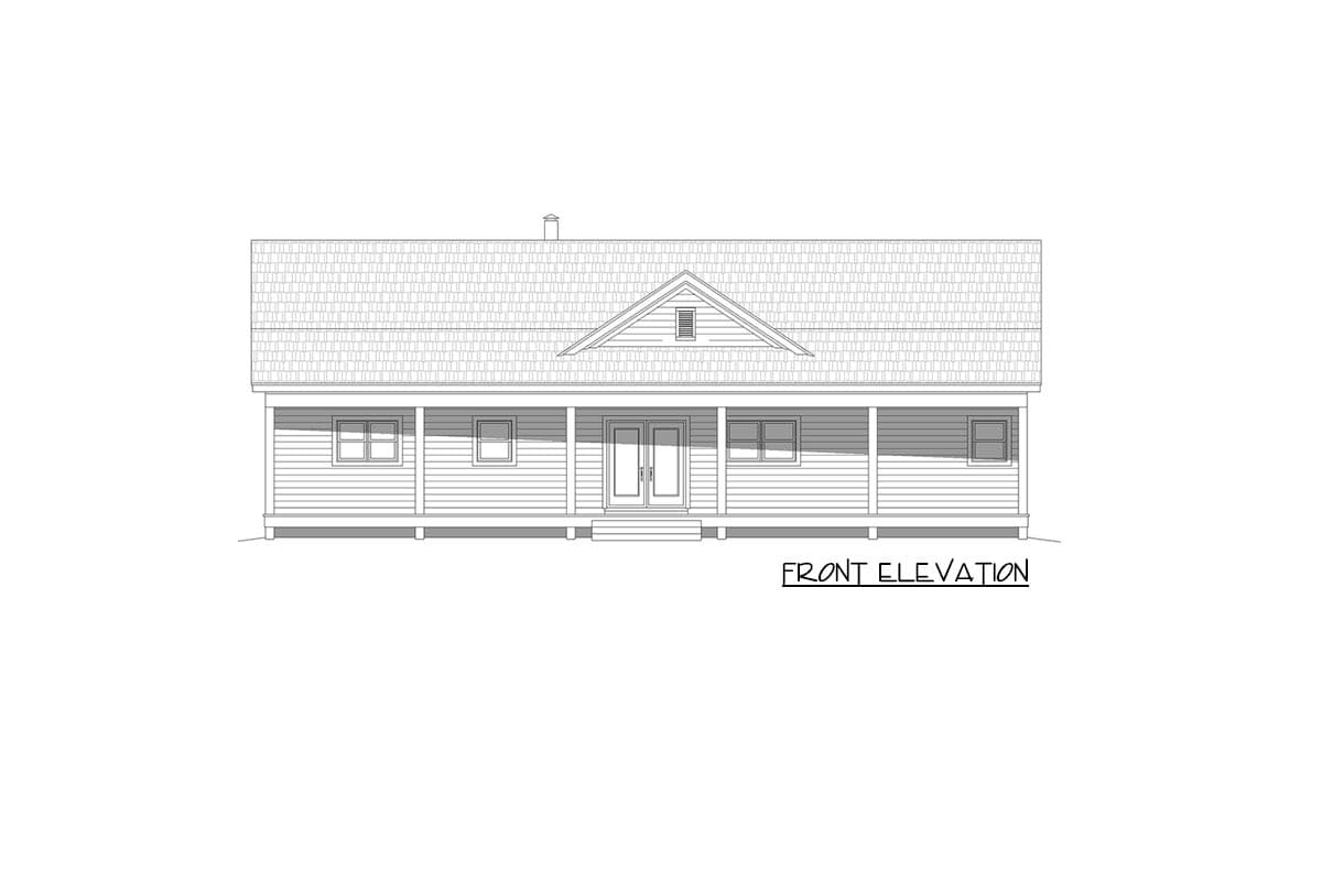 Plan 68902VR: Mountain House Plan with Drive-under Garage in Back and an Open Vaulted Interior -1740 Sq Ft - Image #4 - Country, Mountain, Ranch, Traditional