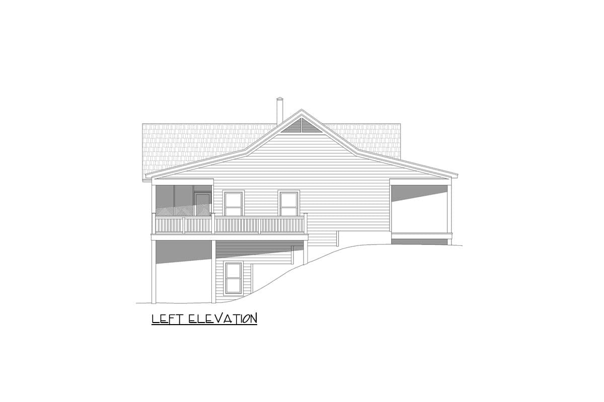 Plan 68902VR: Mountain House Plan with Drive-under Garage in Back and an Open Vaulted Interior -1740 Sq Ft - Image #5 - Country, Mountain, Ranch, Traditional