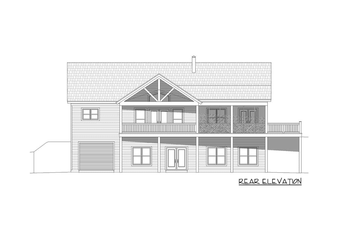Plan 68902VR: Mountain House Plan with Drive-under Garage in Back and an Open Vaulted Interior -1740 Sq Ft - Image #6 - Country, Mountain, Ranch, Traditional