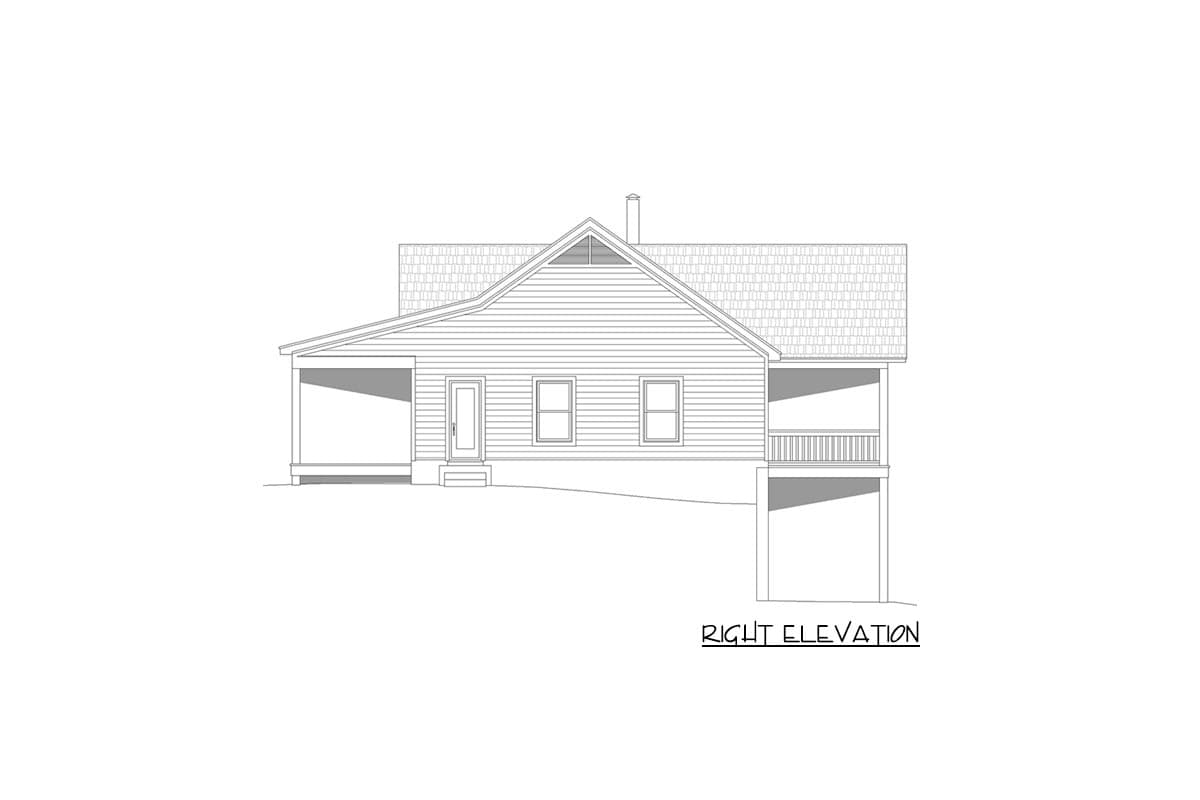 Plan 68902VR: Mountain House Plan with Drive-under Garage in Back and an Open Vaulted Interior -1740 Sq Ft - Image #7 - Country, Mountain, Ranch, Traditional