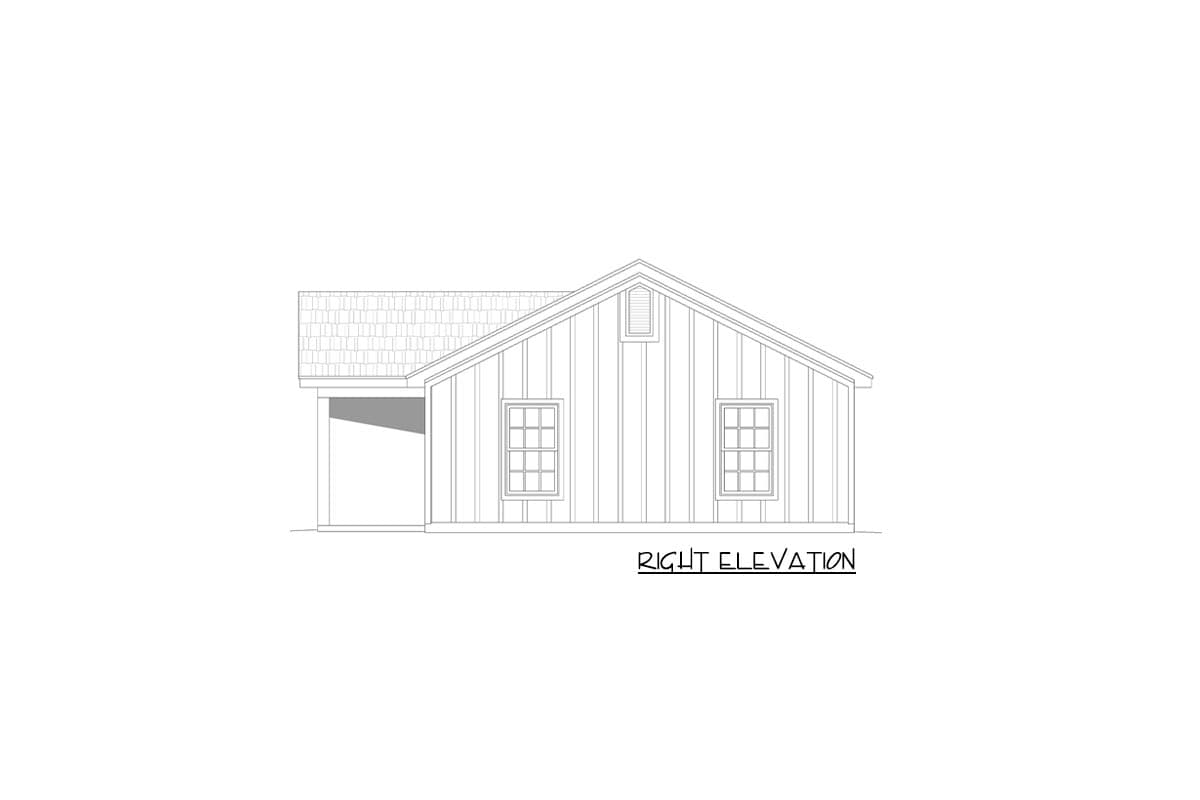 Plan 68904VR: Country Ranch Home Plan with Vaulted Living Space - 1200 Sq Ft - Image #5 - Cottage, Country, Ranch, Traditional