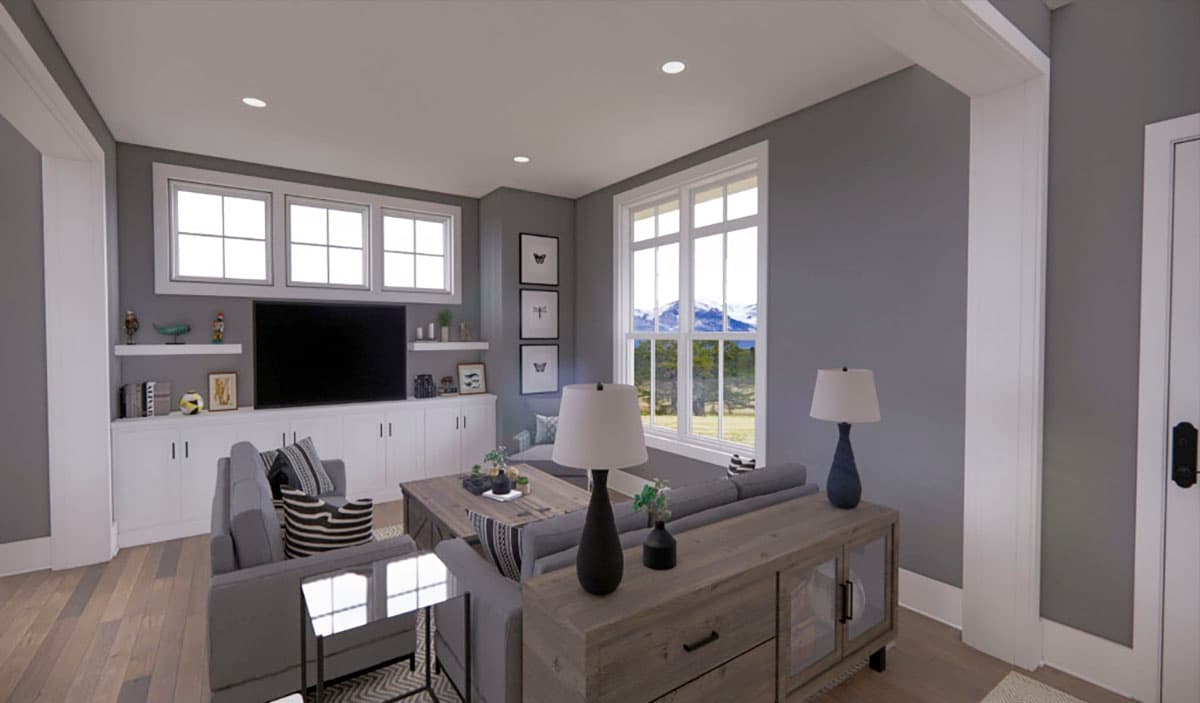 Plan 14704RK: 3 Bed New American Farmhouse with Home Office - Image #8 - Modern Farmhouse, New American, Ranch
