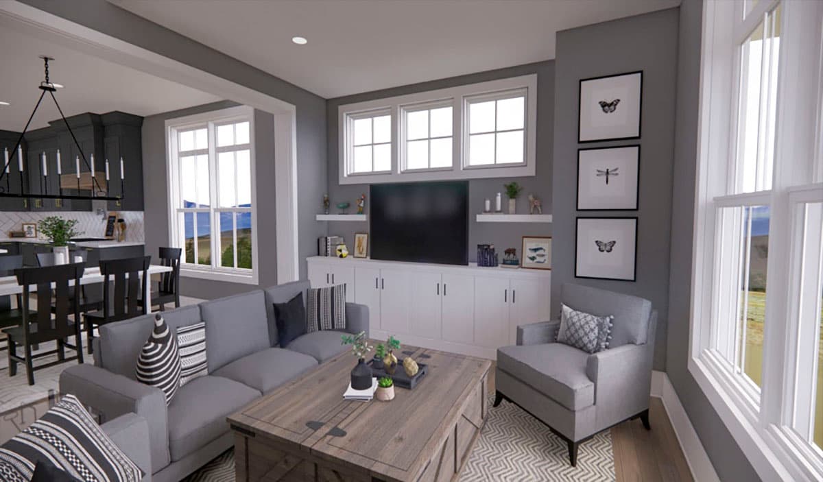 Plan 14704RK: 3 Bed New American Farmhouse with Home Office - Image #9 - Modern Farmhouse, New American, Ranch
