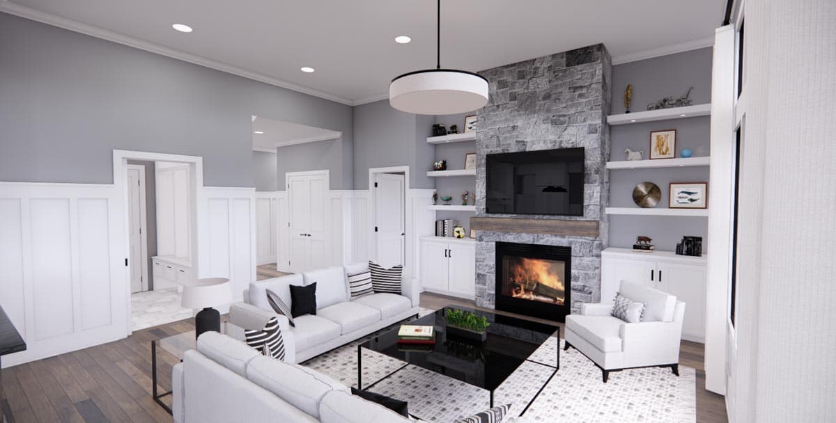 Plan 14707RK: Single Story Modern Farmhouse Plan with Home Office and 3 Bedrooms - 1762 Sq Ft - Image #24 - Country, Farmhouse, Modern Farmhouse, New American, Ranch