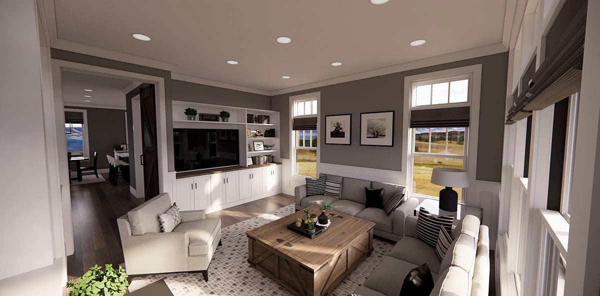 Plan 14715RK: Attractive 2-Story Contemporary Craftsman House Plan with Upstairs Laundry - Image #10 - Country, Craftsman, New American
