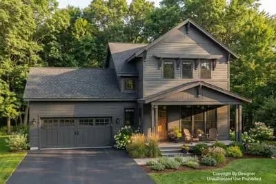 Attractive 2-Story Contemporary Craftsman House Plan with Upstairs Laundry