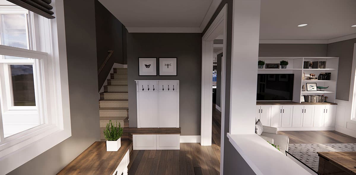Plan 14716RK: Attractive 2-Story Modern Farmhouse Plan with Upstairs Laundry - 1776 Sq Ft - Image #8 - Country, Farmhouse