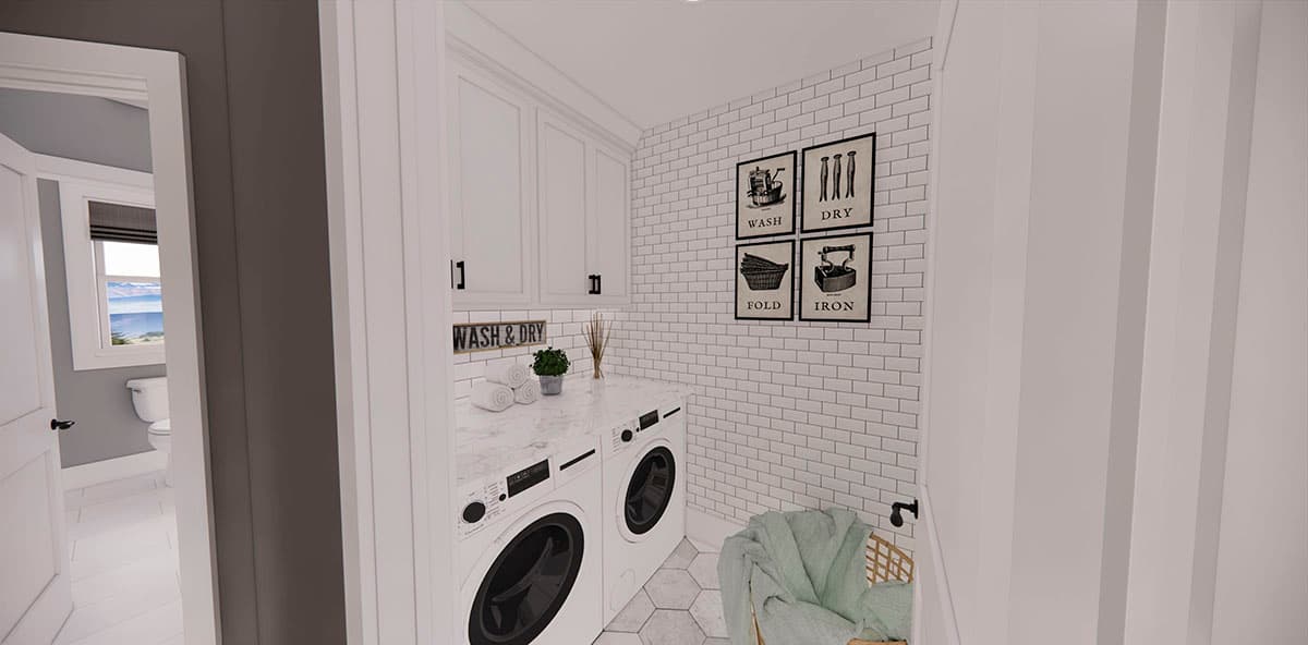 Plan 14716RK: Attractive 2-Story Modern Farmhouse Plan with Upstairs Laundry - 1776 Sq Ft - Image #20 - Country, Farmhouse