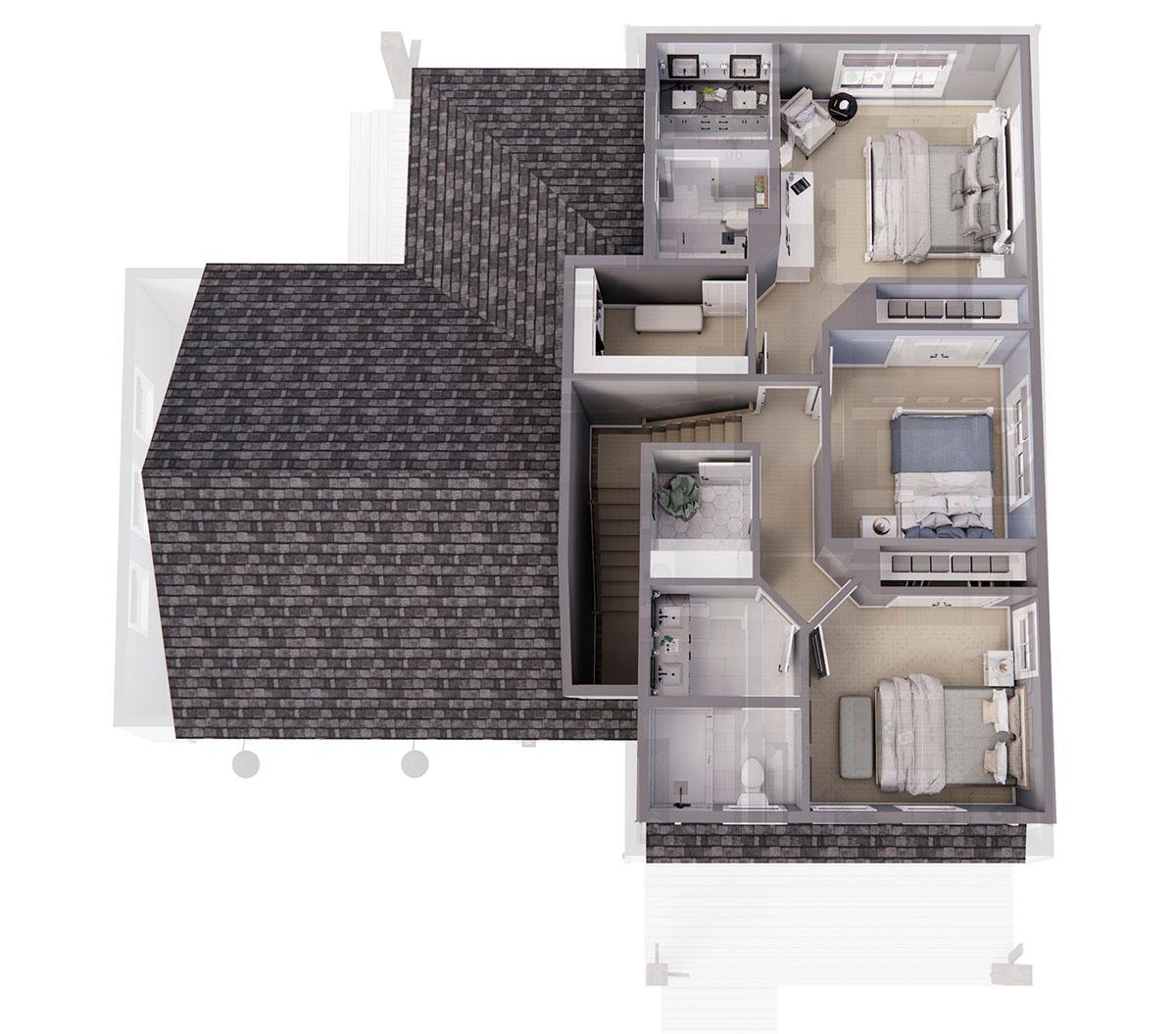 Plan 14716RK: Attractive 2-Story Modern Farmhouse Plan with Upstairs Laundry - 1776 Sq Ft - Image #25 - Country, Farmhouse