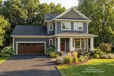 Attractive 2-Story Traditional Home Plan with Upstairs Laundry and a Large Rear Porch