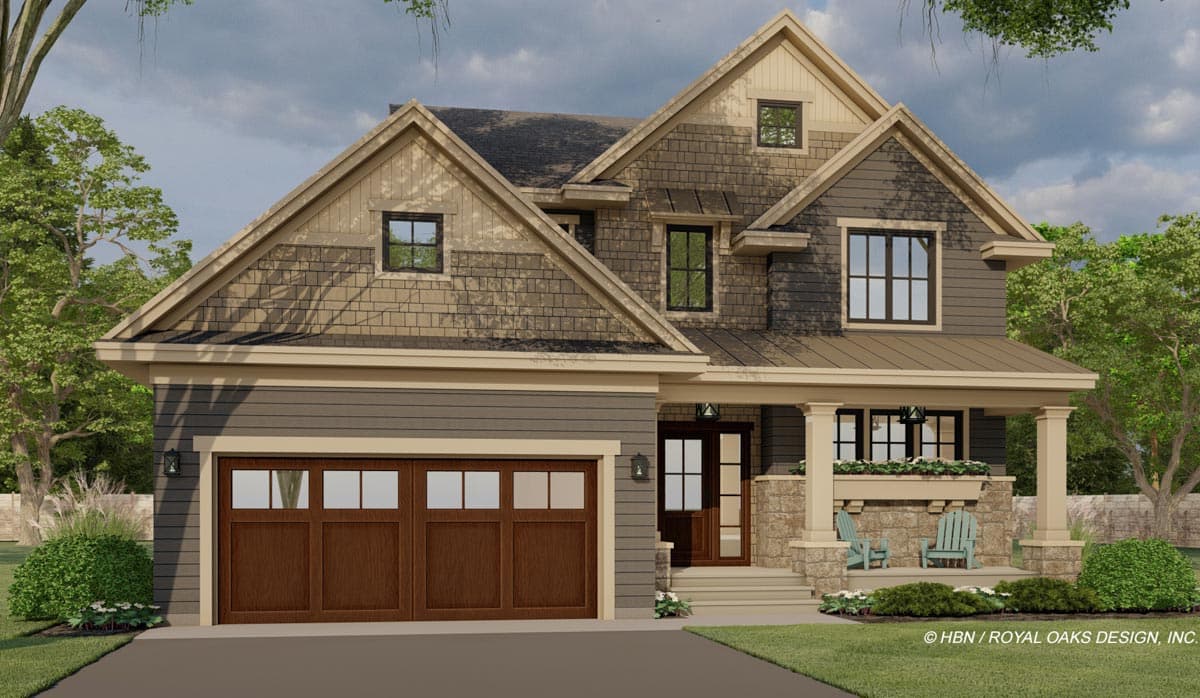 Plan 14720RK: 4 Bed Traditional House Plan with Laundry Upstairs and a Main Floor Den or Home Office - Image #4 - Country, Craftsman, New American, Northwest, Traditional