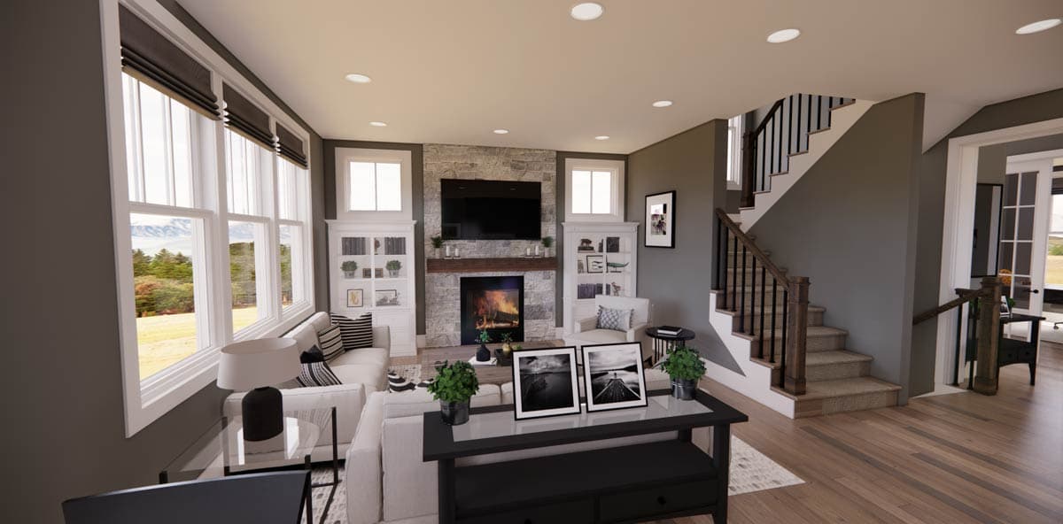 Plan 14724RK: 4 Bed Craftsman House Plan with Corner Home Office - Image #21 - Country, Traditional