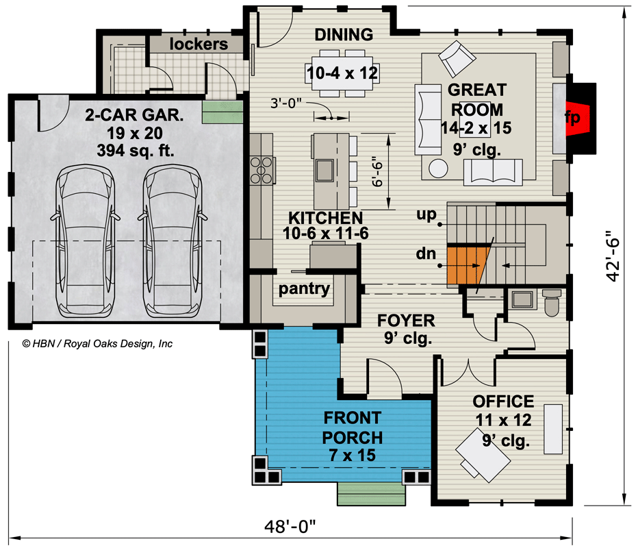 Plan 14724RK: 4 Bed Craftsman House Plan with Corner Home Office - Floor Plan - Main Level - Country, Traditional