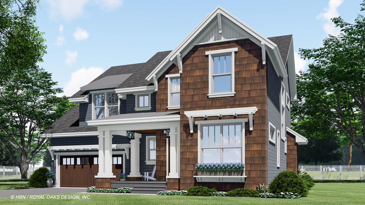 Plan 14724RK: 4 Bed Craftsman House Plan with Corner Home Office - Image #4 - Country, Traditional