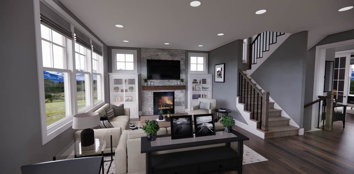 Plan 14726RK: 4 Bed Shingle and Clapboard House Plan with Corner Home Office - Image #22 - New American, Traditional