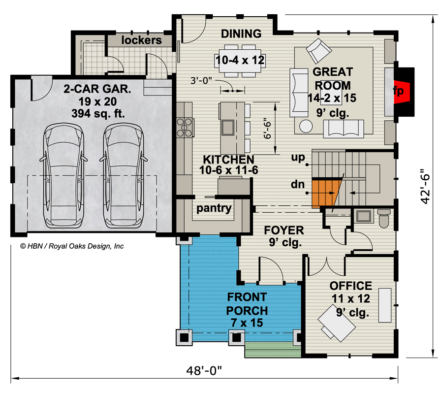 Plan 14726RK: 4 Bed Shingle and Clapboard House Plan with Corner Home Office - Floor Plan - Main Level - New American, Traditional
