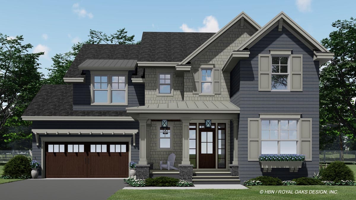 Plan 14726RK: 4 Bed Shingle and Clapboard House Plan with Corner Home Office - Image #5 - New American, Traditional