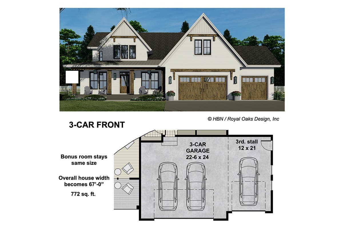 Plan 14736RK: 5 Bed Modern Farmhouse Plan with Home Office and Bonus Expansion - Image #44 - Country, Craftsman, Farmhouse, Modern Farmhouse, New American