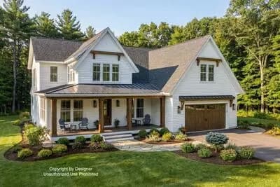 5 Bed Modern Farmhouse Plan with Home Office and Bonus Expansion