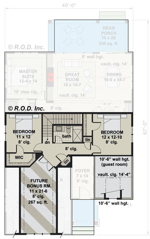 Plan 14738RK: Flexible 3-Bedroom Modern Farmhouse Cottage with Home Office - 2240 Sq Ft - Floor Plan - 2nd Floor - Country, Craftsman, Modern Farmhouse, New American