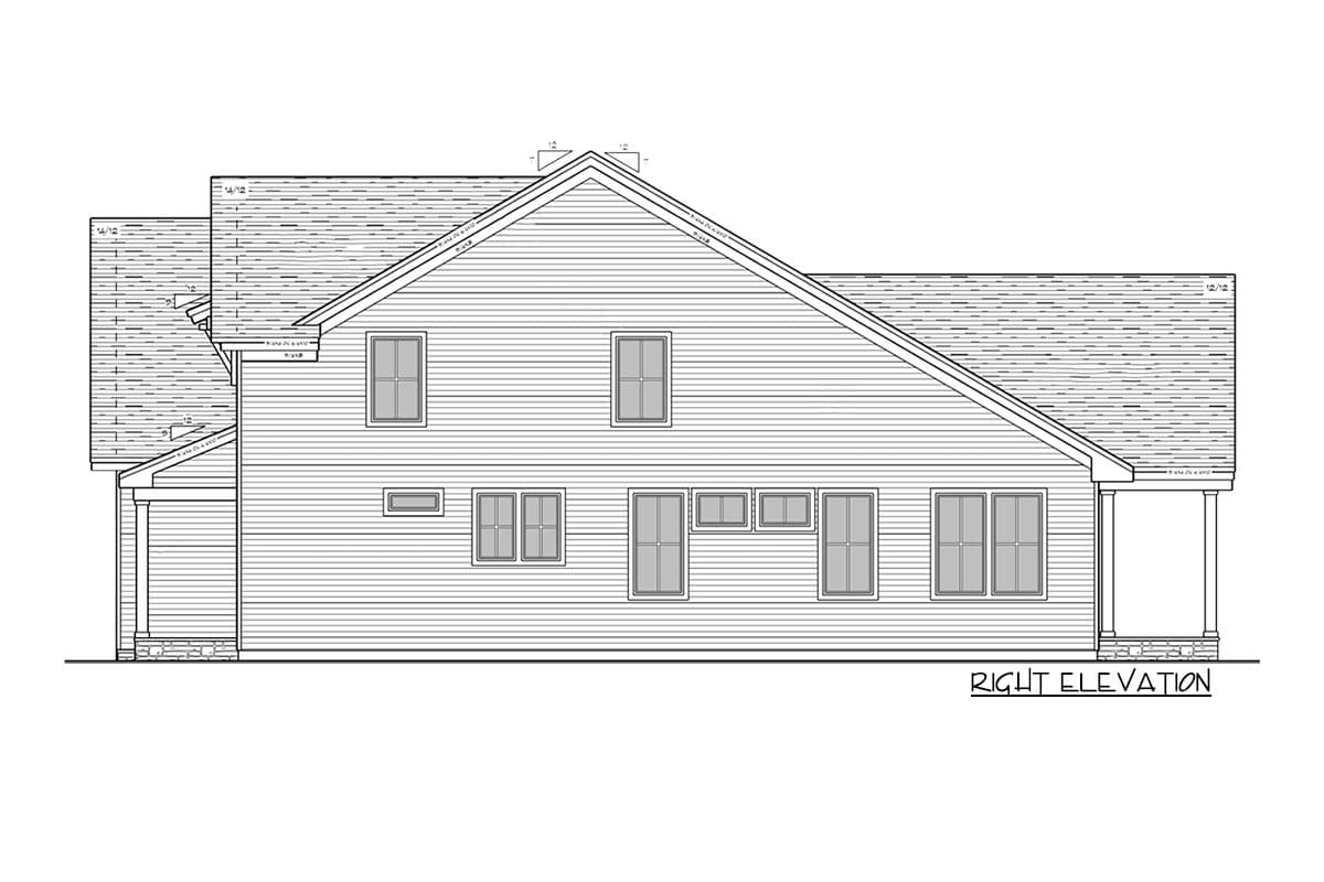 Plan 14740RK: 4 Bedroom Modern Farmhouse with Pocket Office and 2 Covered Porches - 3135 Sq Ft - Image #38 - Country, Craftsman, Modern Farmhouse, New American