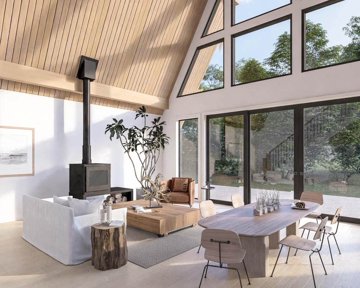 Plan 270046AF: 3-Bed Modern A-Frame with Ladder-Accessible 3rd Floor Loft - 2001 Sq Ft - Image #6 - A-Frame, Cabin, Contemporary, Mountain, Rustic, Vacation