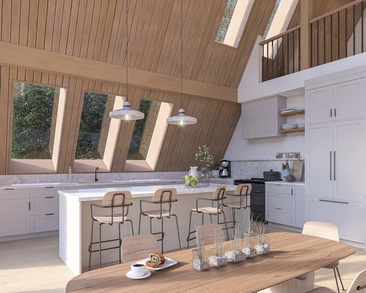 Plan 270046AF: 3-Bed Modern A-Frame with Ladder-Accessible 3rd Floor Loft - 2001 Sq Ft - Image #5 - A-Frame, Cabin, Contemporary, Mountain, Rustic, Vacation