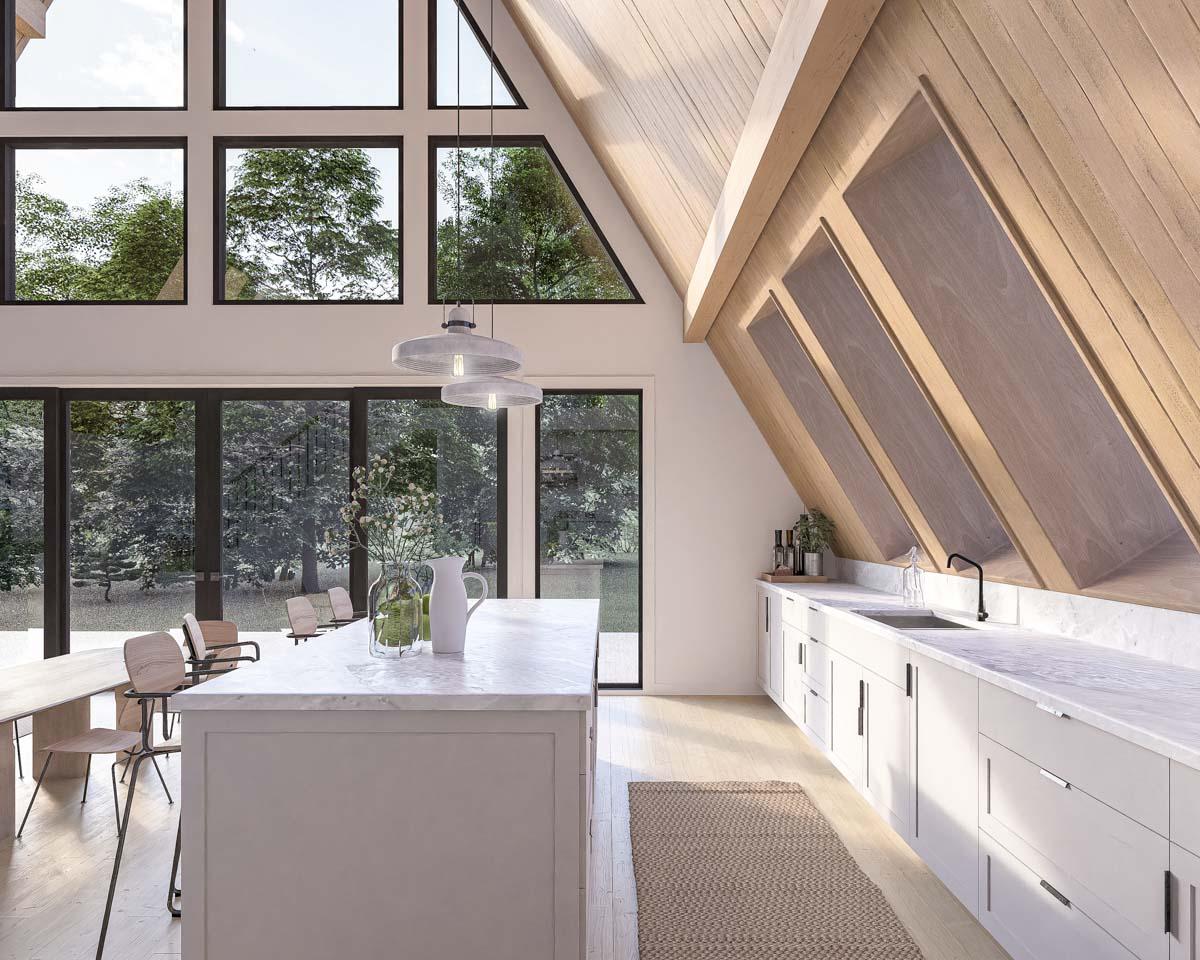 Plan 270046AF: 3-Bed Modern A-Frame with Ladder-Accessible 3rd Floor Loft - 2001 Sq Ft - Image #9 - A-Frame, Cabin, Contemporary, Mountain, Rustic, Vacation