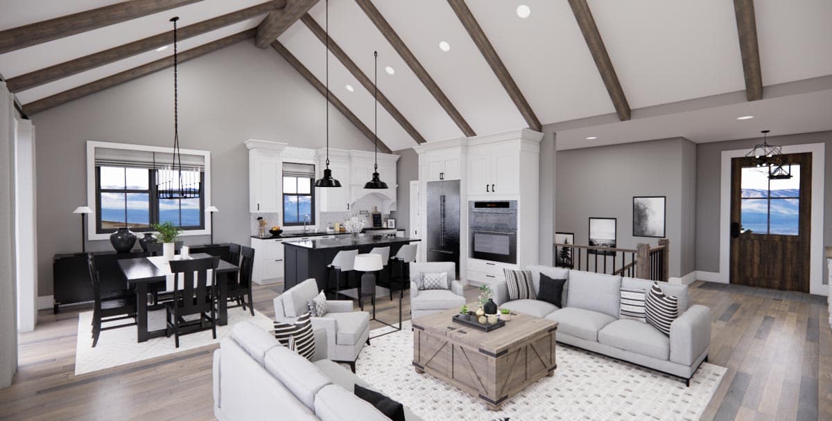 Plan 14742RK: New American Home Plan with 3 Clustered Bedrooms and a Vaulted Great Room and Kitchen - Image #11 - Cottage, Country, Craftsman, Farmhouse, Modern Farmhouse, New American, Ranch