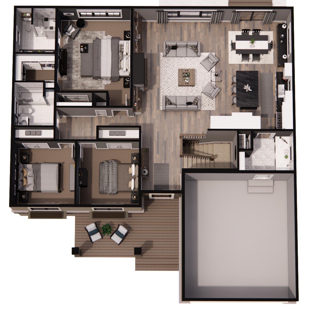 Plan 14743RK: Craftsman Country Ranch Home Plan with 3 Clustered Bedrooms and a Vaulted Living Space - Image #46 - Country, Craftsman, Northwest, Ranch