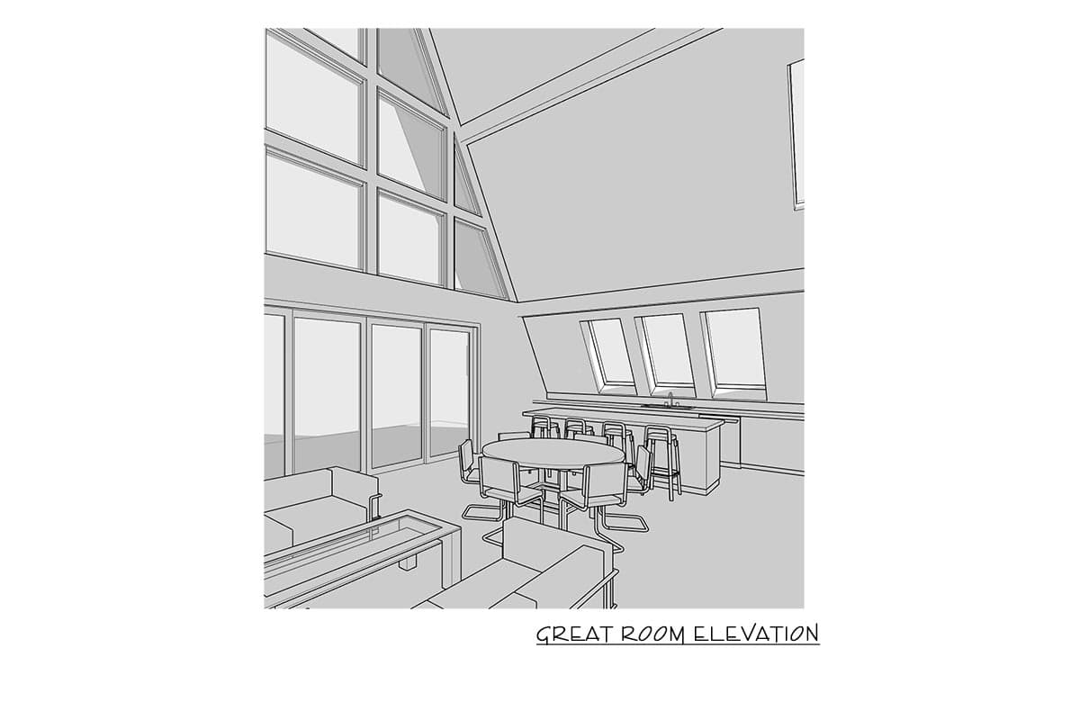 Plan 270047AF: Modern A-Frame with Ladder-Accessible Third Story Loft - 2025 Sq Ft - Image #4 - A-Frame, Cabin, Contemporary, Mountain, Rustic, Vacation