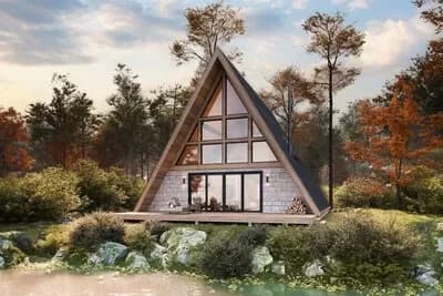 Modern A-Frame with Ladder-Accessible Third Story Loft - 2025 Sq Ft