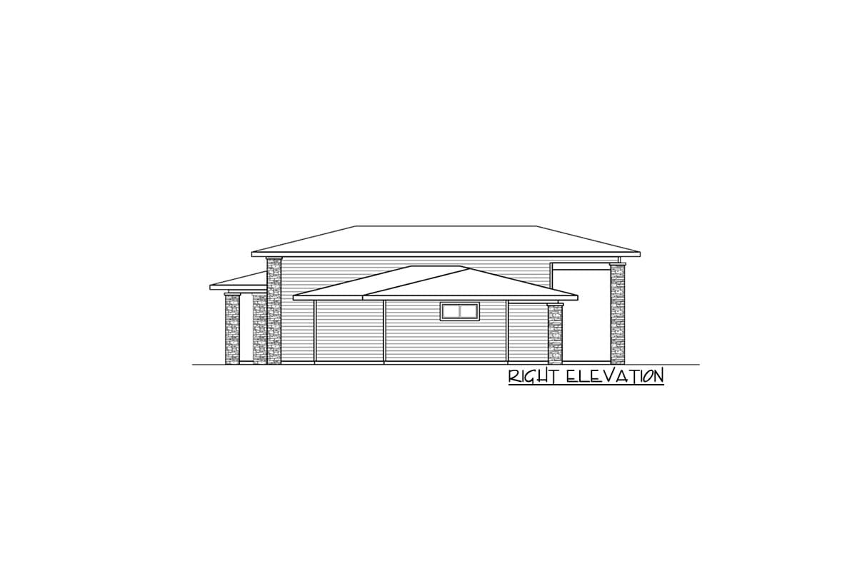 Plan 72306DA: One-story Prairie-style House Plan with 14' Vaulted Ceilings - Image #4 - Mid Century Modern, Northwest, Prairie, Ranch