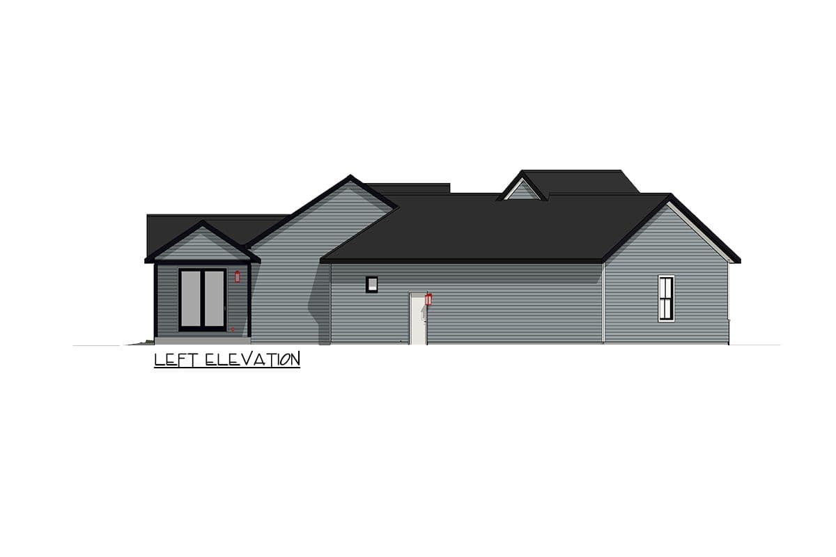 Plan 149011AND: Exclusive One-story Craftsman Home Plan with Angled 3-Car Garage - Image #9 - Country, Craftsman, Mountain, Ranch, Rustic