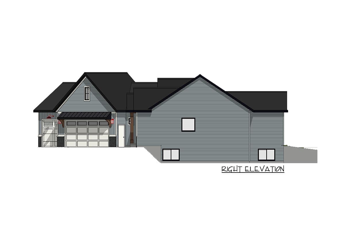 Plan 149011AND: Exclusive One-story Craftsman Home Plan with Angled 3-Car Garage - Image #11 - Country, Craftsman, Mountain, Ranch, Rustic