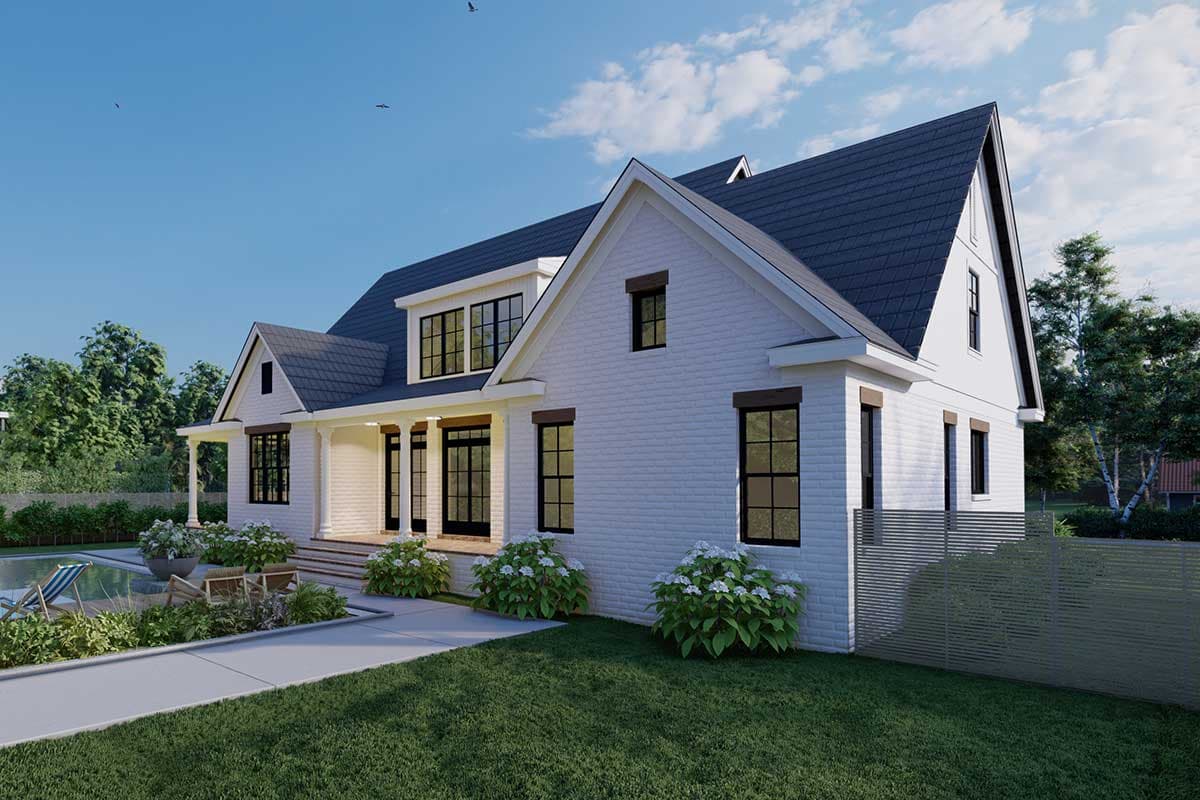 Plan 865008SHW: New American House Plan with 2-sided Fireplace and Flex Room - 3150 Sq Ft - Image #4 - Country, Craftsman, New American