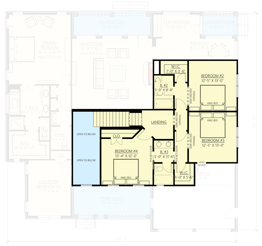 Plan 865008SHW: New American House Plan with 2-sided Fireplace and Flex Room - 3150 Sq Ft - Floor Plan - 2nd Floor - Country, Craftsman, New American
