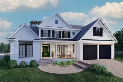 New American House Plan with 2-sided Fireplace and Flex Room - 3150 Sq Ft