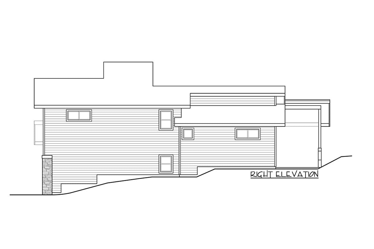 Plan 72307DA: Modern Split Level House Plan with Street Level Garage - Image #4 - Contemporary, Modern, Northwest