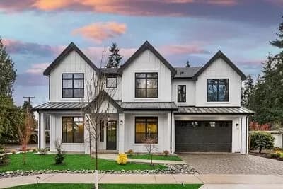New American Farmhouse with Upstairs Bedrooms, Laundry and Playroom - Architectural Designs