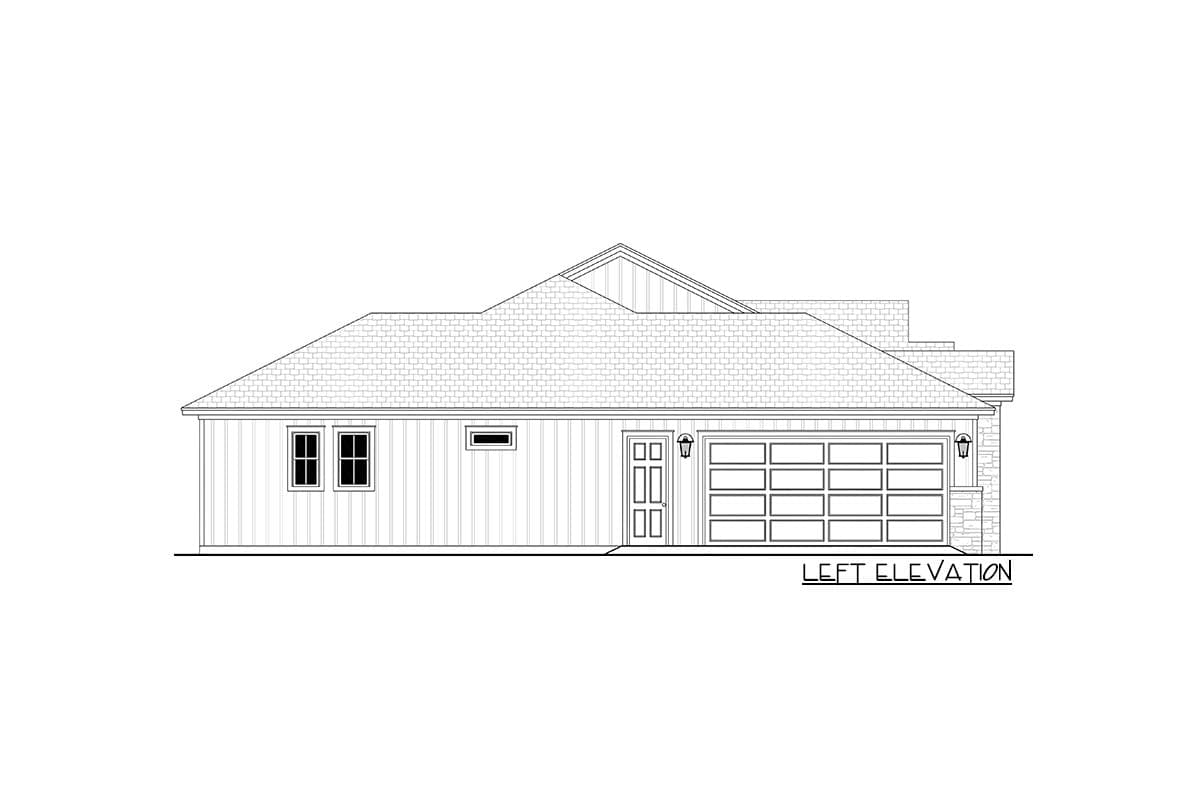 Plan 51882HZ: Modern Texas Ranch House Plan with Flex Room and Master Suite Access to Laundry Room - Image #4 - Hill Country, New American, Ranch