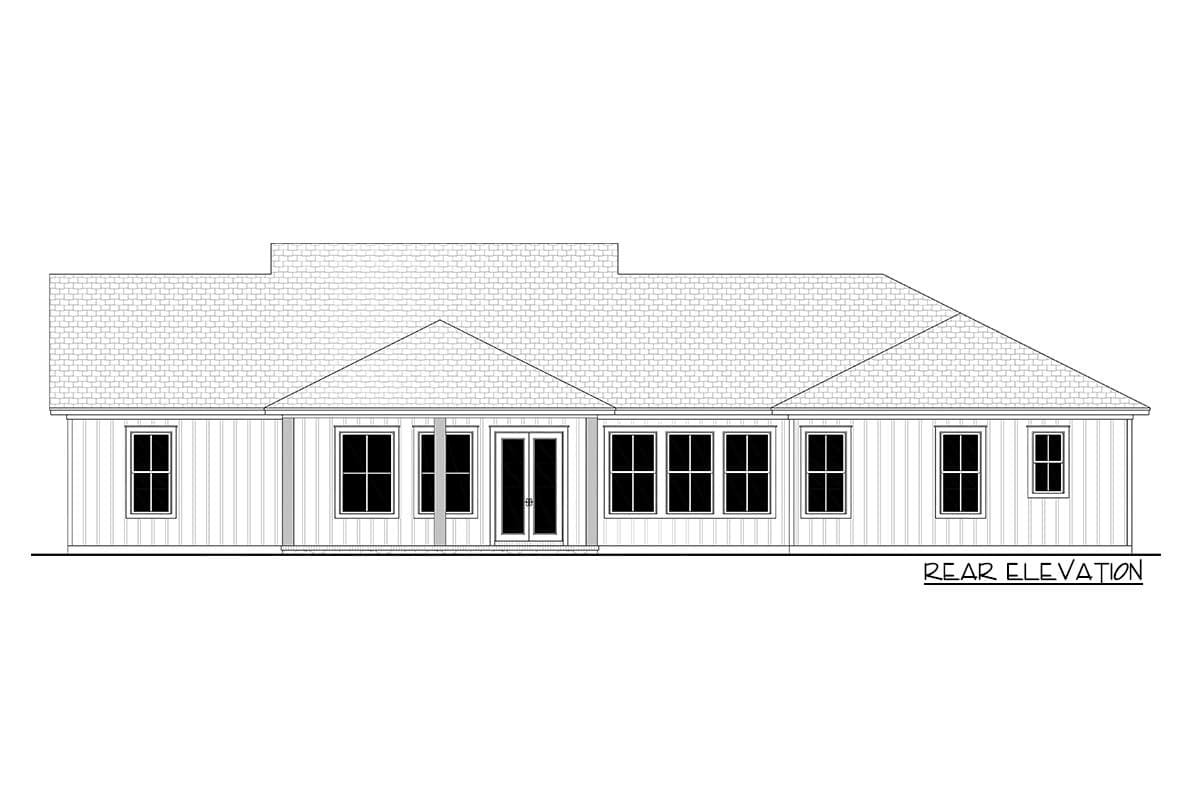 Plan 51882HZ: Modern Texas Ranch House Plan with Flex Room and Master Suite Access to Laundry Room - Image #5 - Hill Country, New American, Ranch