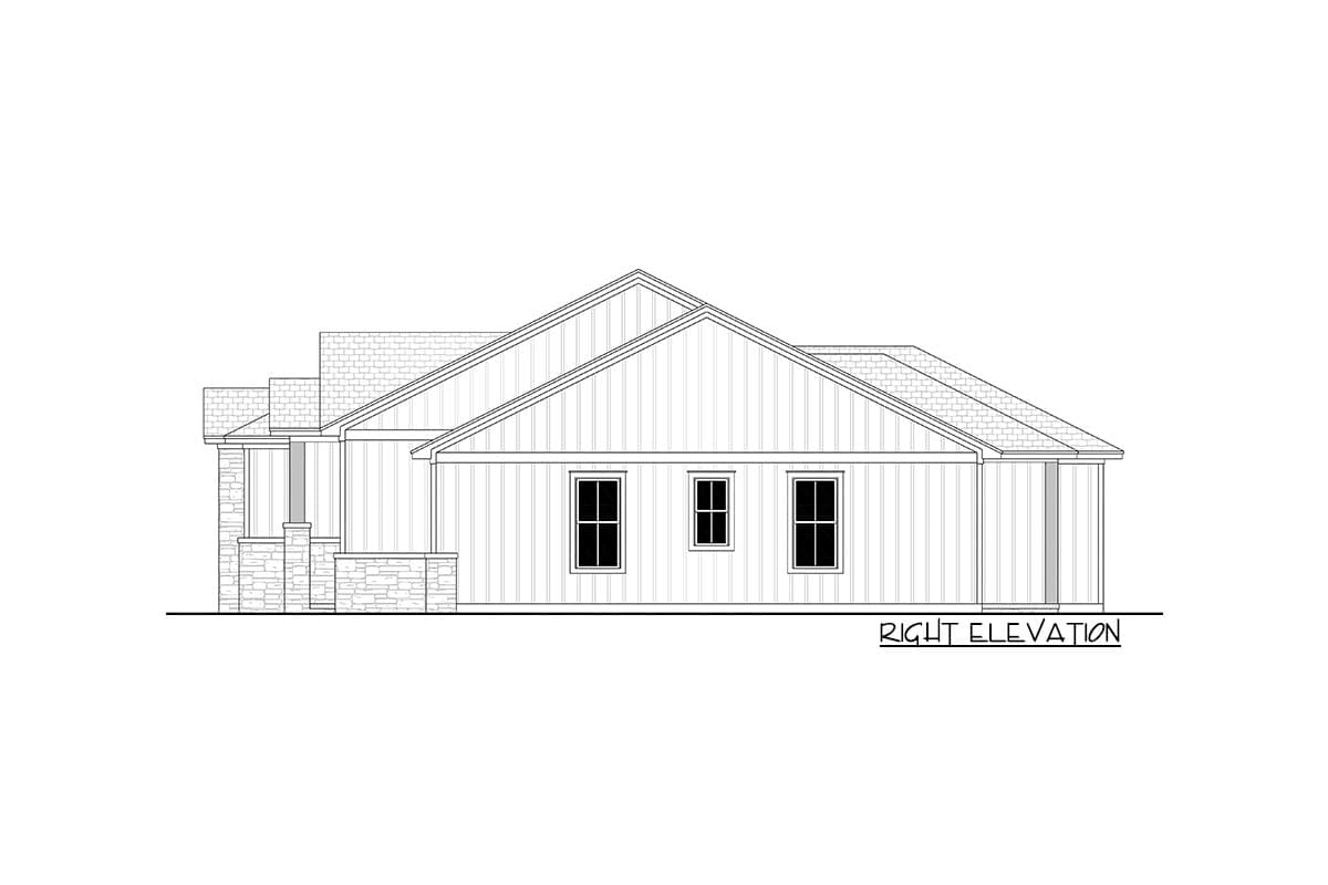 Plan 51882HZ: Modern Texas Ranch House Plan with Flex Room and Master Suite Access to Laundry Room - Image #6 - Hill Country, New American, Ranch