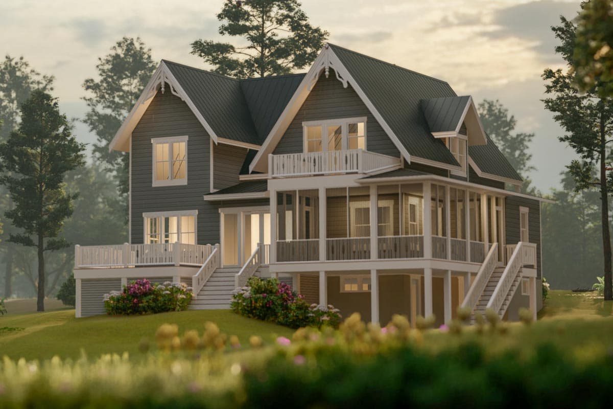 Plan 50200PH: Victorian Cottage Plan with Screened Porch and Library - Image #5 - Cottage, Country, Traditional, Victorian
