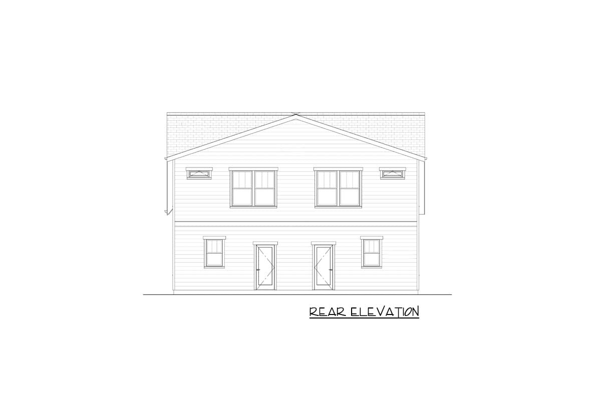 Plan 50202PH: 2-Unit Country Craftsman Structure with Back Decks - Image #7 - Country, Craftsman